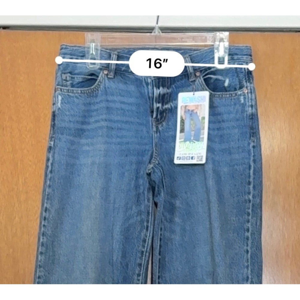 NWT RE:WASH Jeans Women Classic Rise A Line Wide Leg Distressed Versatile Sz5/27 - Picture 5 of 12